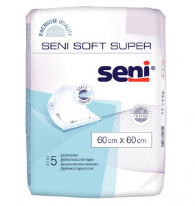 Aleze igienice Seni Soft Super, 60x60 cm, 5buc