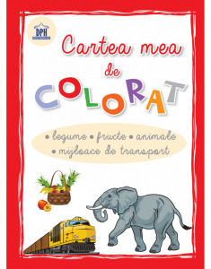 Cartea mea de colorat - legume, fructe, animale, mijloace de transport