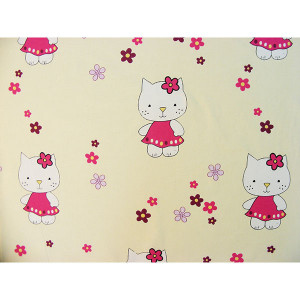 Lenjerie patut Hubners Kitty Floricele, 5 piese, crem