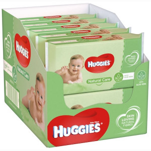 Pachet 10 x Servetele Umede HUGGIES Natural Care, 56 buc (560 buc)