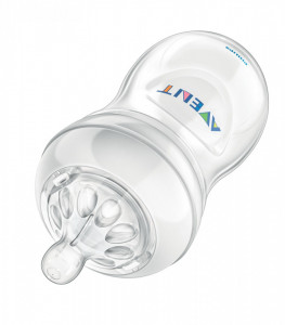 Philips-Avent Biberon din sticlă Natural 240 ml, Tetină ce imita forma sanului mamei, cu debit lent, sticla borosilicilica