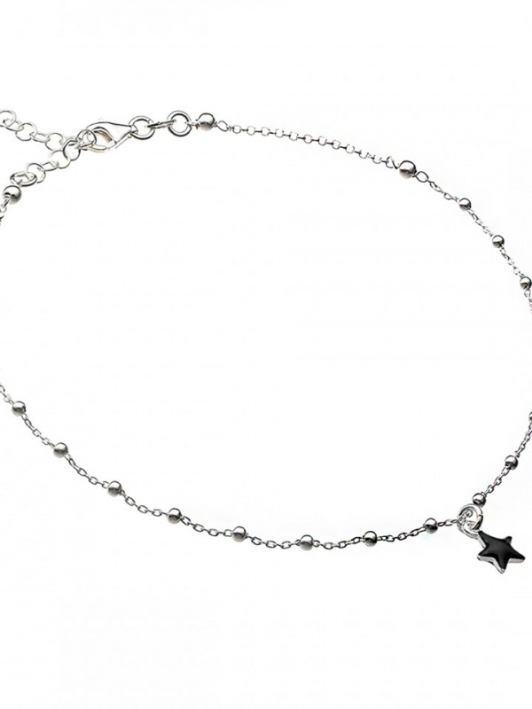 Bratara pentru glezna Argint 925 Black Star.