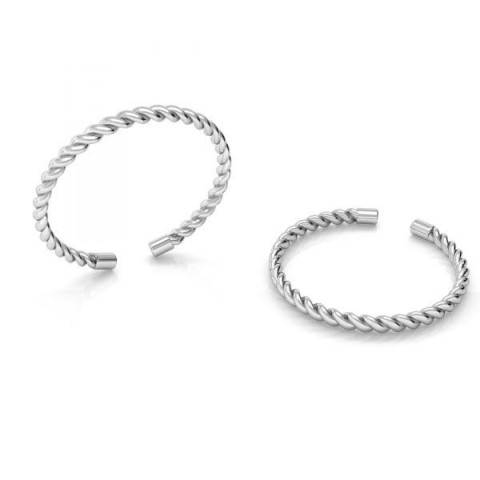 Set 2 inele din argint Stacking Ring impletit