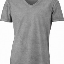 T-shirt con scollo a v, 100% cotone single jersey  VINTAGE con stampa MOTIVO NERD