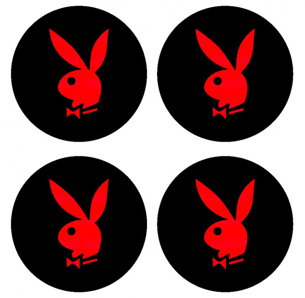 4 Autocolantes Para Centros de Jantes com Playboy