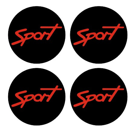 4 Autocolantes Para Centros de Jantes com Sport