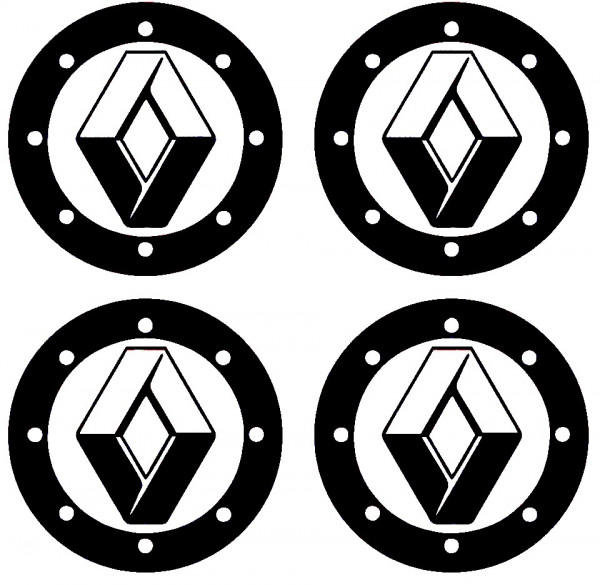 4 Autocolantes Para Centros de Jantes para Renault