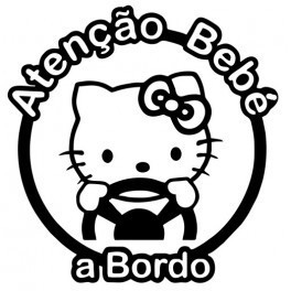 Autocolante - Bebé a Bordo- Hello Kitty