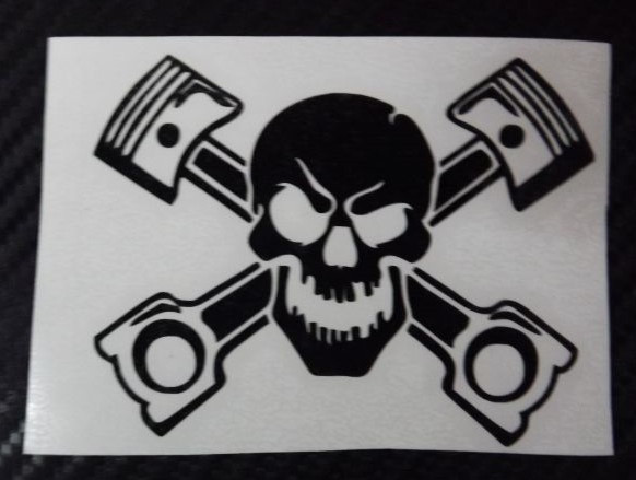Autocolante - Caveira Pistão