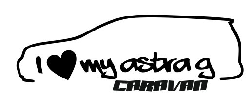 Autocolante - I Love my Astra G caravan