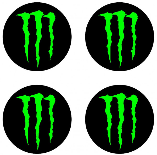 4 Autocolantes Para Centros de Jantes com MONSTER
