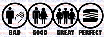 Autocolante - BAD GOOD GREAT PERFECT - SEAT