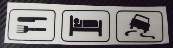 Autocolante - Comer Dormir Carro