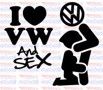 Autocolante - I LOVE VW AND SEX