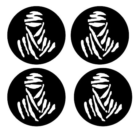 4 Autocolantes Para Centros de Jantes com Dakar