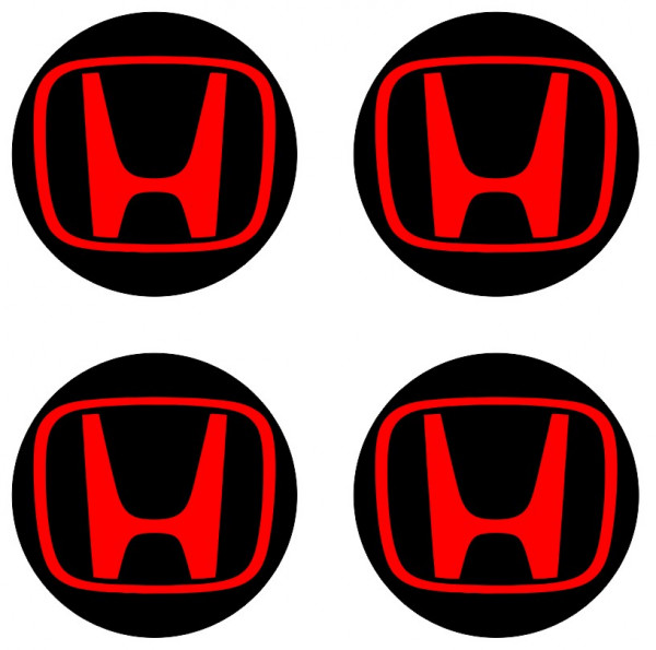 4 Autocolantes Para Centros de Jantes para HONDA