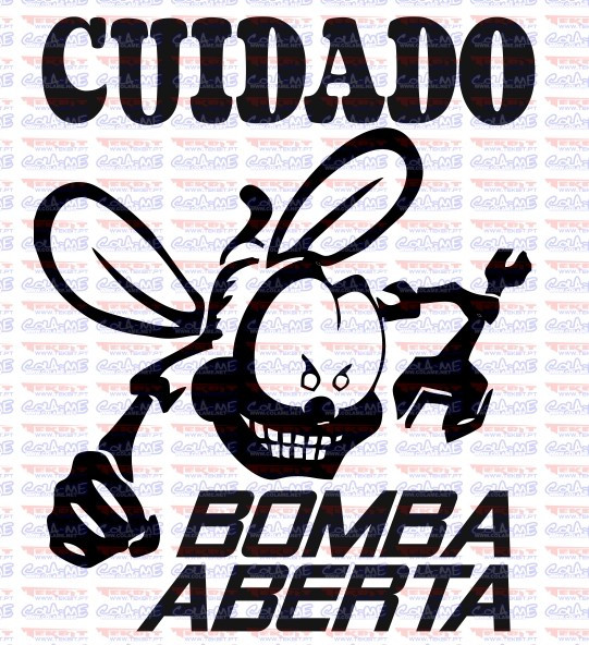 Autocolante - CUIDADO, Bomba aberta