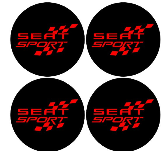 4 Autocolantes Para Centros de Jantes com Seat Sport