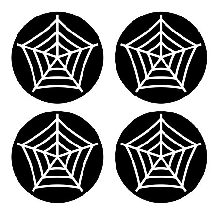 4 Autocolantes Para Centros de Jantes com Teia de aranha