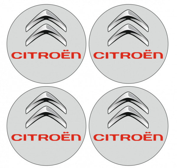 4 Autocolantes Para Centros de Jantes para Citroen