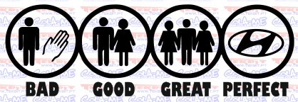 Autocolante - BAD GOOD GREAT PERFECT - HYUNDAI