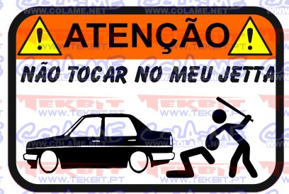Autocolante Impresso - Não tocar no meu JETTA
