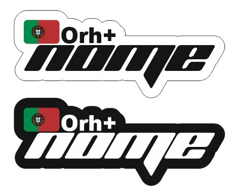 Autocolante personalizado - Bandeira + Nome / Frase + Grupo sanguíneo