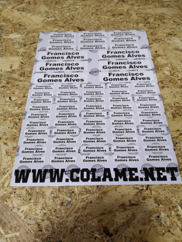 Folha / Pack de Autocolantes - Etiquetas com nomes