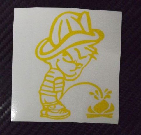 Autocolante - Calvin Bombeiro Mijão - Calvin e Hobbes