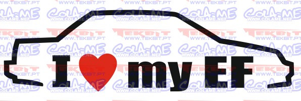 Autocolante - I love my EF