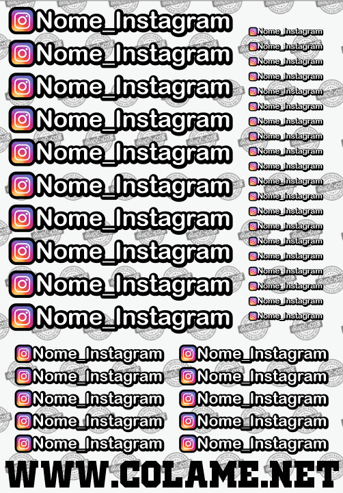 Folha / Pack de Autocolantes - Instagram + Nome