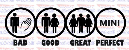 Autocolante - BAD GOOD GREAT PERFECT - MINI