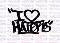 Autocolante - I Love Haters