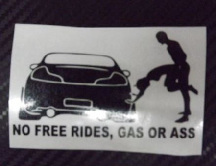 Autocolante - No Free Rides!