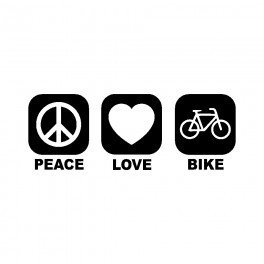 Autocolante - Peace Love Bike