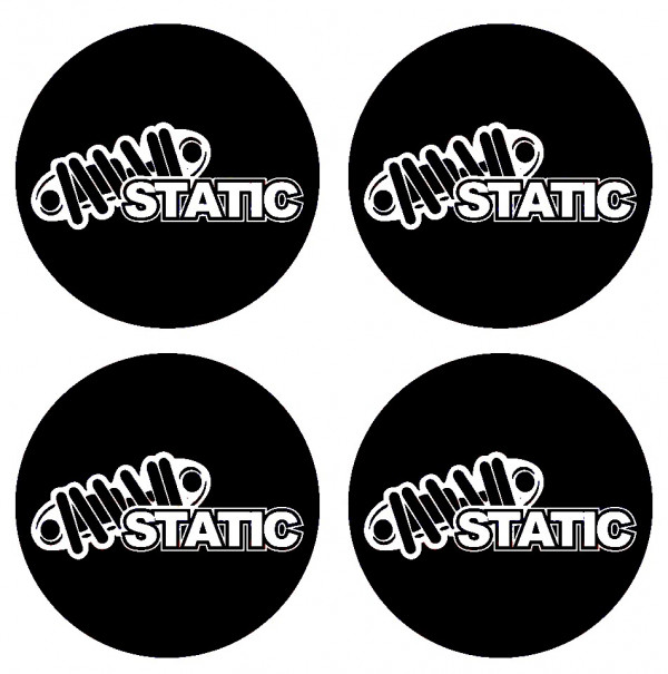4 Autocolantes Para Centros de Jantes com Static
