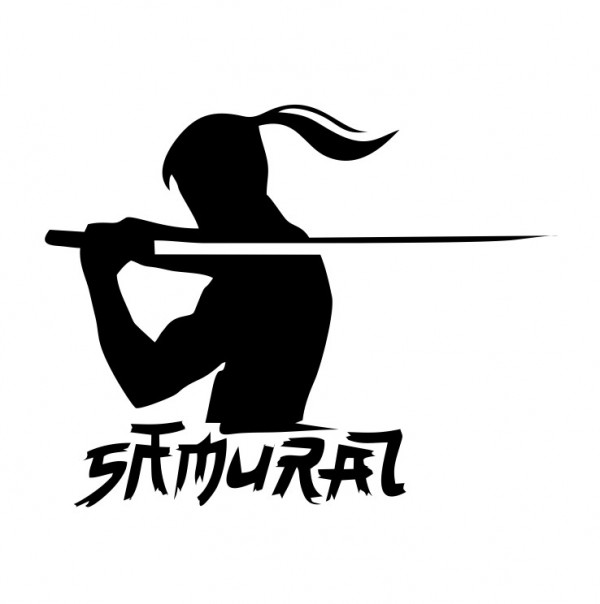 Autocolante com Samurai.