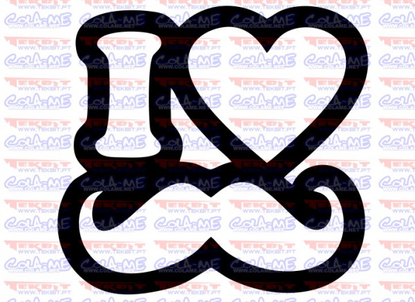 Autocolante - I love bigodes