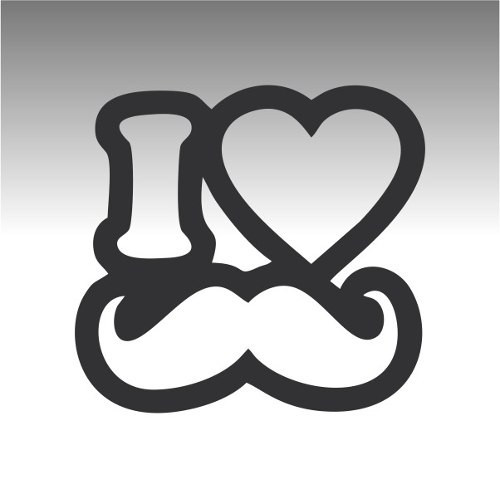Autocolante - I love mustache