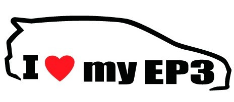 Autocolante - I love my EP3 (civic)