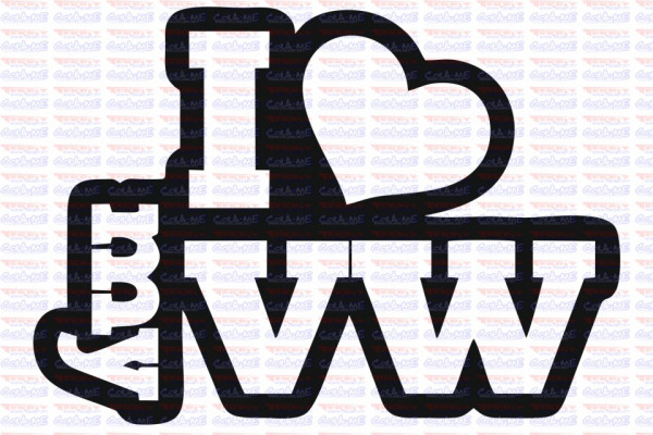 Autocolante - I Love My Vw