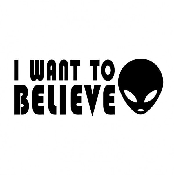 Autocolante com I want to believe