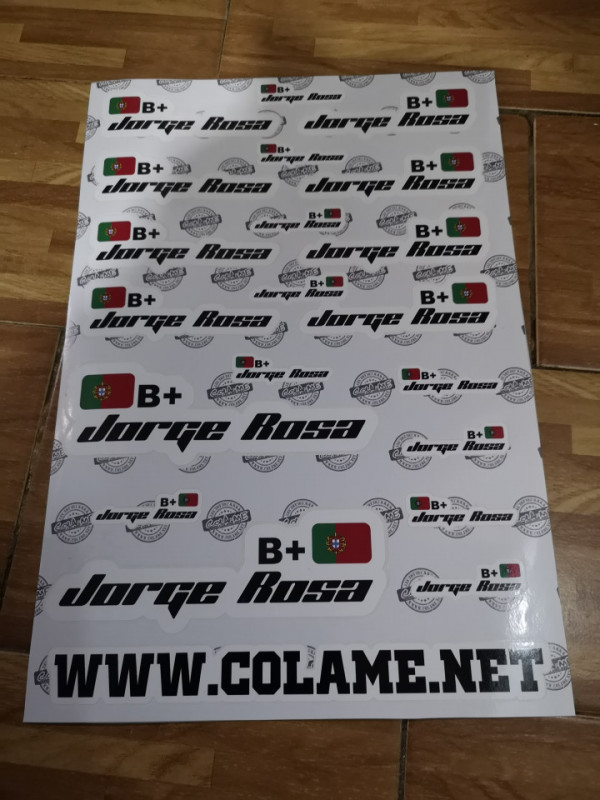 Folha / Pack de Autocolantes - Bandeira + Nomes + Grupo sanguíneo
