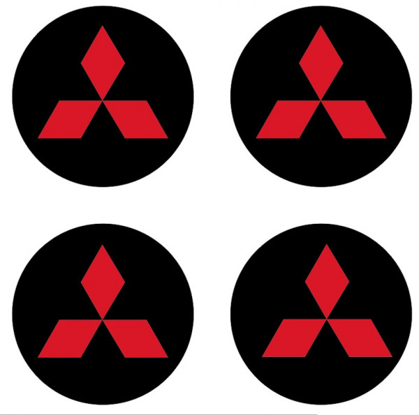 4 Autocolantes Para Centros de Jantes para MITSUBISHI