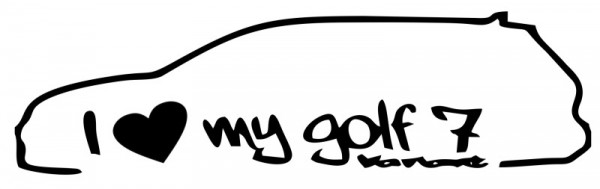 Autocolante com I love my Golf 7 variant