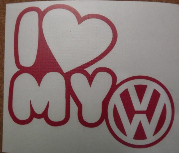 Autocolante - I Love My VW (Volkswagen)