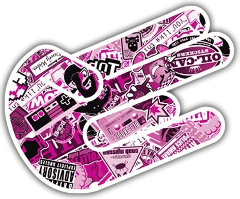 Autocolante Impresso - Shocker- Mão JDM Bomb Sticker Rosa