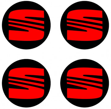 4 Autocolantes Para Centros de Jantes com SEAT