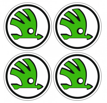4 Autocolantes Para Centros de Jantes para Skoda
