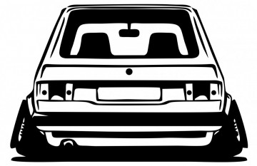 Autocolante com Volkswagen Golf I Traseira
